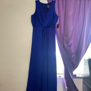 Elegant Blue Sleeveless Jumpsuit
